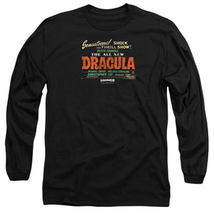AN OFFCIALLY LICENSED HAMMER HOUSE OF HORROR ALL NEW MEN'S LONG SLEEVE T-SHIRT BLACK