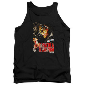 AN OFFCIALLY LICENSED HAMMER HOUSE OF HORROR IL VAMPIRO ADULT UNISEX TANK TOP BLACK