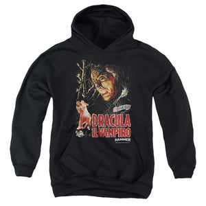AN OFFCIALLY LICENSED HAMMER HOUSE OF HORROR IL VAMPIRO YOUTH HOODIE BLACK