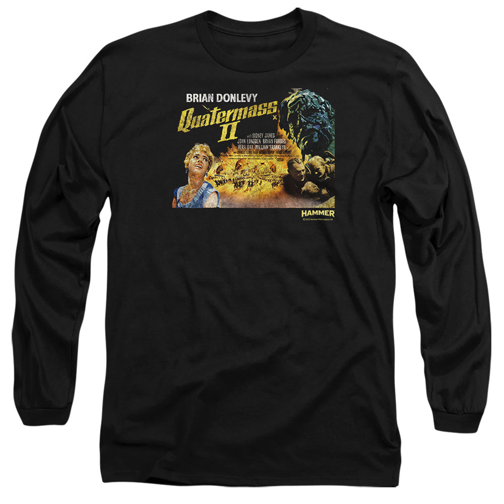 AN OFFCIALLY LICENSED HAMMER HOUSE OF HORROR QUARTERMASS MEN'S LONG SLEEVE T-SHIRT BLACK