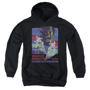 AN OFFCIALLY LICENSED HAMMER HOUSE OF HORROR DRACULAS YOUTH HOODIE BLACK
