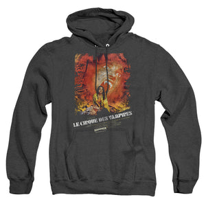 AN OFFCIALLY LICENSED HAMMER HOUSE OF HORROR LE CIRQUE ADULT UNISEX HEATHER PULLOVER HOODIE BLACK