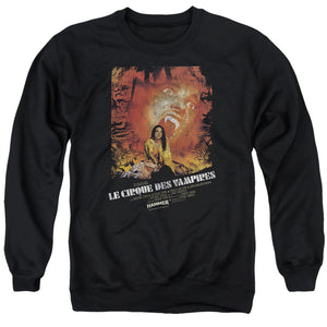 AN OFFCIALLY LICENSED HAMMER HOUSE OF HORROR LE CIRQUE ADULT UNISEX CREWNECK SWEATSHIRT BLACK