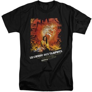 AN OFFCIALLY LICENSED HAMMER HOUSE OF HORROR LE CIRQUE MEN'S TALL FIT T-SHIRT BLACK