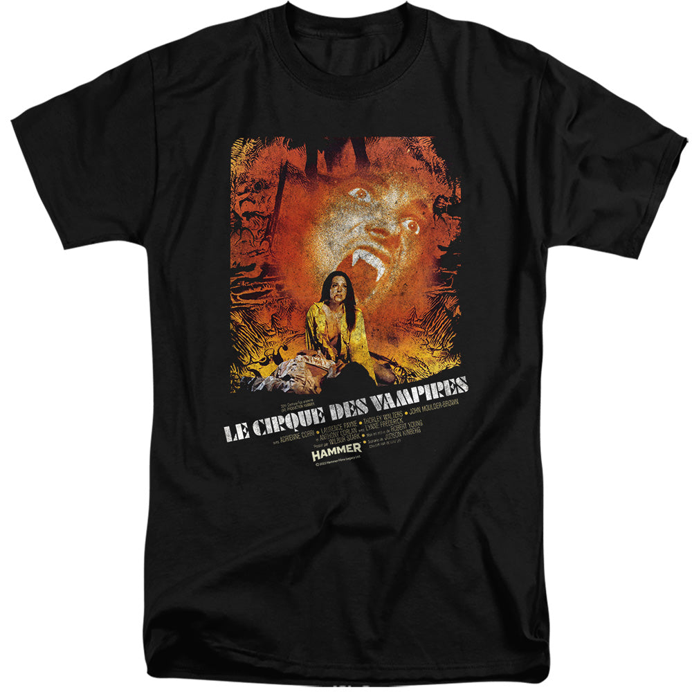 AN OFFCIALLY LICENSED HAMMER HOUSE OF HORROR LE CIRQUE MEN'S TALL FIT T-SHIRT BLACK