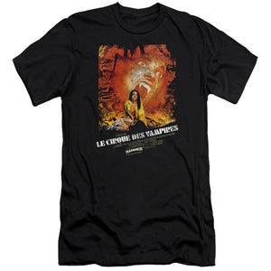 AN OFFCIALLY LICENSED HAMMER HOUSE OF HORROR LE CIRQUE MEN'S PREMIUM SLIM FIT T-SHIRT BLACK