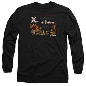 AN OFFCIALLY LICENSED HAMMER HOUSE OF HORROR THE UNKKNOWN MEN'S LONG SLEEVE T-SHIRT BLACK