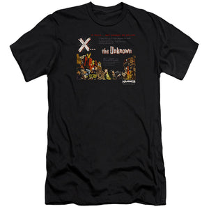 AN OFFCIALLY LICENSED HAMMER HOUSE OF HORROR THE UNKKNOWN MEN'S PREMIUM SLIM FIT T-SHIRT BLACK