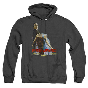 AN OFFCIALLY LICENSED HAMMER HOUSE OF HORROR VAMPIRO LADY ADULT UNISEX HEATHER PULLOVER HOODIE BLACK