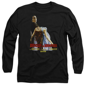 AN OFFCIALLY LICENSED HAMMER HOUSE OF HORROR VAMPIRO LADY MEN'S LONG SLEEVE T-SHIRT BLACK