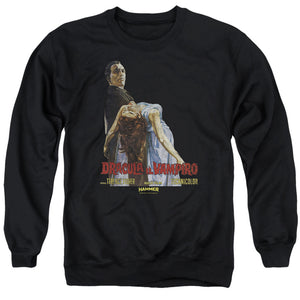 AN OFFCIALLY LICENSED HAMMER HOUSE OF HORROR VAMPIRO LADY ADULT UNISEX CREWNECK SWEATSHIRT BLACK