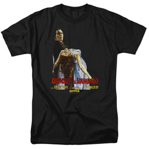 AN OFFCIALLY LICENSED HAMMER HOUSE OF HORROR VAMPIRO LADY MEN'S REGULAR FIT T-SHIRT BLACK