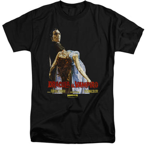 AN OFFCIALLY LICENSED HAMMER HOUSE OF HORROR VAMPIRO LADY MEN'S TALL FIT T-SHIRT BLACK