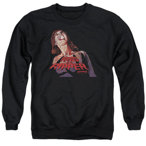 AN OFFCIALLY LICENSED HAMMER HOUSE OF HORROR RIPPER ADULT UNISEX CREWNECK SWEATSHIRT BLACK