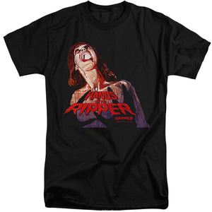 AN OFFCIALLY LICENSED HAMMER HOUSE OF HORROR RIPPER MEN'S TALL FIT T-SHIRT BLACK