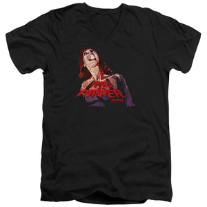 AN OFFCIALLY LICENSED HAMMER HOUSE OF HORROR RIPPER MEN'S V-NECK T-SHIRT BLACK