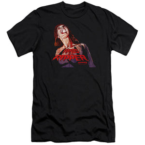 AN OFFCIALLY LICENSED HAMMER HOUSE OF HORROR RIPPER MEN'S PREMIUM SLIM FIT T-SHIRT BLACK
