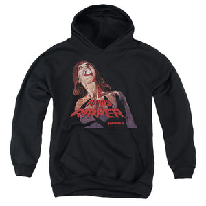 AN OFFCIALLY LICENSED HAMMER HOUSE OF HORROR RIPPER YOUTH HOODIE BLACK