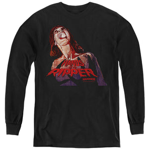 AN OFFCIALLY LICENSED HAMMER HOUSE OF HORROR RIPPER YOUTH LONG SLEEVE T-SHIRT BLACK