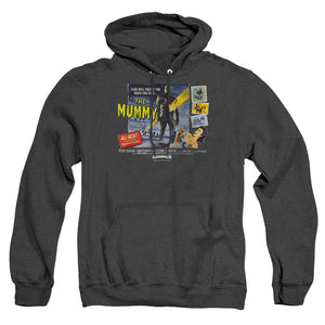 AN OFFCIALLY LICENSED HAMMER HOUSE OF HORROR FEAR WILL FREEZE YOU ADULT UNISEX HEATHER PULLOVER HOODIE BLACK
