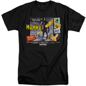 AN OFFCIALLY LICENSED HAMMER HOUSE OF HORROR FEAR WILL FREEZE YOU MEN'S TALL FIT T-SHIRT BLACK
