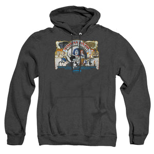 AN OFFCIALLY LICENSED HAMMER HOUSE OF HORROR CIRCUS ADULT UNISEX HEATHER PULLOVER HOODIE BLACK