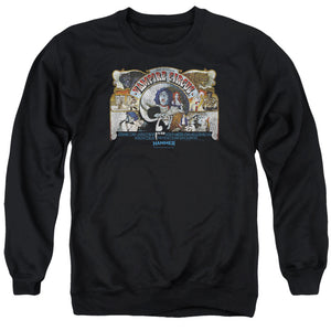 AN OFFCIALLY LICENSED HAMMER HOUSE OF HORROR CIRCUS ADULT UNISEX CREWNECK SWEATSHIRT BLACK