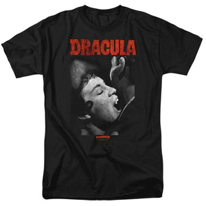AN OFFCIALLY LICENSED HAMMER HOUSE OF HORROR CHRISTOPHER LEE DRACULA BITE MEN'S REGULAR FIT T-SHIRT BLACK