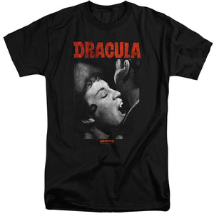 AN OFFCIALLY LICENSED HAMMER HOUSE OF HORROR CHRISTOPHER LEE DRACULA BITE MEN'S TALL FIT T-SHIRT BLACK