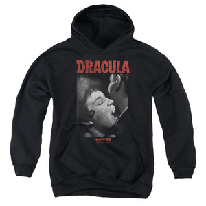 AN OFFCIALLY LICENSED HAMMER HOUSE OF HORROR CHRISTOPHER LEE DRACULA BITE YOUTH HOODIE BLACK