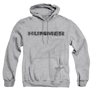 AN OFFCIALLY LICENSED HUMMER DISTRESSED HUMMER LOGO ADULT UNISEX PULLOVER HOODIE ATHLETIC HEATHER