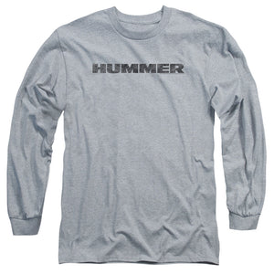 AN OFFCIALLY LICENSED HUMMER DISTRESSED HUMMER LOGO MEN'S LONG SLEEVE T-SHIRT ATHLETIC HEATHER