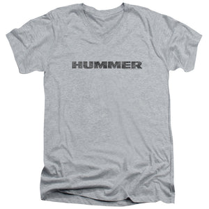 AN OFFCIALLY LICENSED HUMMER DISTRESSED HUMMER LOGO MEN'S V-NECK T-SHIRT ATHLETIC HEATHER