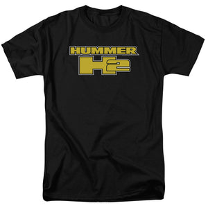 AN OFFCIALLY LICENSED HUMMER H2 BLOCK LOGO MEN'S REGULAR FIT T-SHIRT BLACK