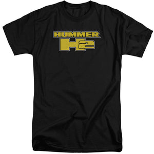 AN OFFCIALLY LICENSED HUMMER H2 BLOCK LOGO MEN'S TALL FIT T-SHIRT BLACK