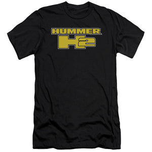 AN OFFCIALLY LICENSED HUMMER H2 BLOCK LOGO MEN'S PREMIUM SLIM FIT T-SHIRT BLACK