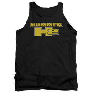 AN OFFCIALLY LICENSED HUMMER H2 BLOCK LOGO ADULT UNISEX TANK TOP BLACK