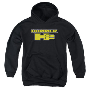 AN OFFCIALLY LICENSED HUMMER H2 BLOCK LOGO YOUTH HOODIE BLACK