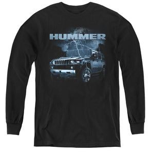 AN OFFCIALLY LICENSED HUMMER STORMY RIDE YOUTH LONG SLEEVE T-SHIRT BLACK