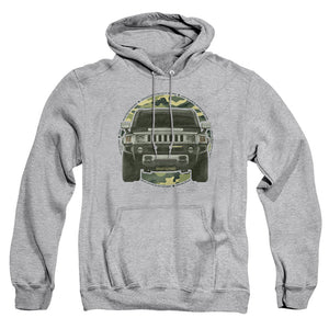 AN OFFCIALLY LICENSED HUMMER LEAD OR FOLLOW ADULT UNISEX PULLOVER HOODIE ATHLETIC HEATHER