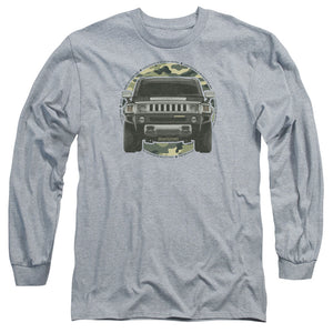 AN OFFCIALLY LICENSED HUMMER LEAD OR FOLLOW MEN'S LONG SLEEVE T-SHIRT ATHLETIC HEATHER
