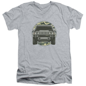 AN OFFCIALLY LICENSED HUMMER LEAD OR FOLLOW MEN'S V-NECK T-SHIRT ATHLETIC HEATHER