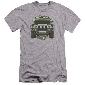 AN OFFCIALLY LICENSED HUMMER LEAD OR FOLLOW MEN'S PREMIUM SLIM FIT T-SHIRT ATHLETIC HEATHER