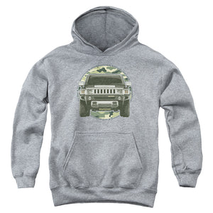 AN OFFCIALLY LICENSED HUMMER LEAD OR FOLLOW YOUTH HOODIE ATHLETIC HEATHER