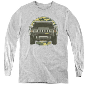 AN OFFCIALLY LICENSED HUMMER LEAD OR FOLLOW YOUTH LONG SLEEVE T-SHIRT ATHLETIC HEATHER