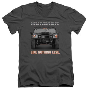 AN OFFCIALLY LICENSED HUMMER LIKE NOTHING ELSE MEN'S V-NECK T-SHIRT CHARCOAL