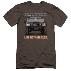 AN OFFCIALLY LICENSED HUMMER LIKE NOTHING ELSE MEN'S PREMIUM SLIM FIT T-SHIRT CHARCOAL