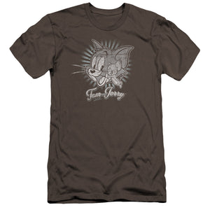 AN OFFCIALLY LICENSED HAPPY CLASSIC PALS HAPPY CLASSIC PALS MEN'S PREMIUM SLIM FIT T-SHIRT CHARCOAL