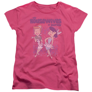 AN OFFCIALLY LICENSED FLINTSTONES HOUSEWIVES WOMEN'S REGULAR FIT T-SHIRT HOT PINK