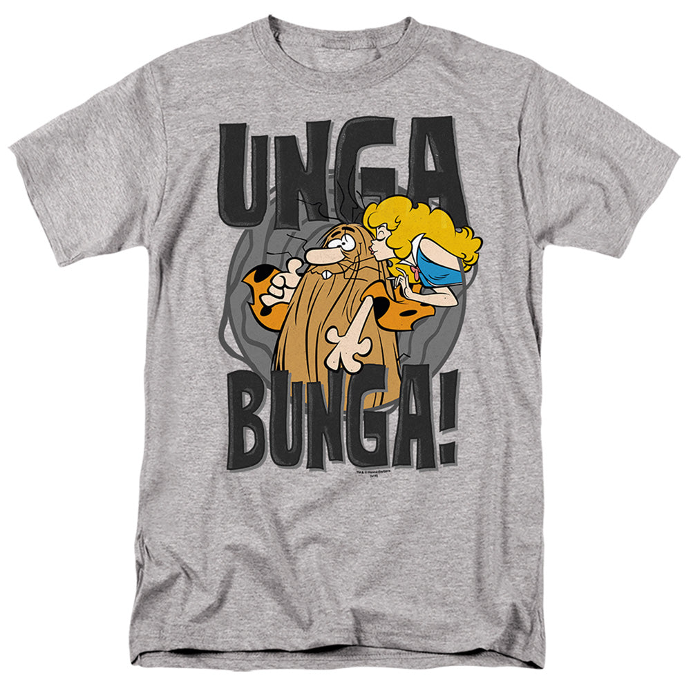 AN OFFCIALLY LICENSED CAPTAIN CAVEMAN UNGA BUNGA MEN'S REGULAR FIT T-SHIRT ATHLETIC HEATHER